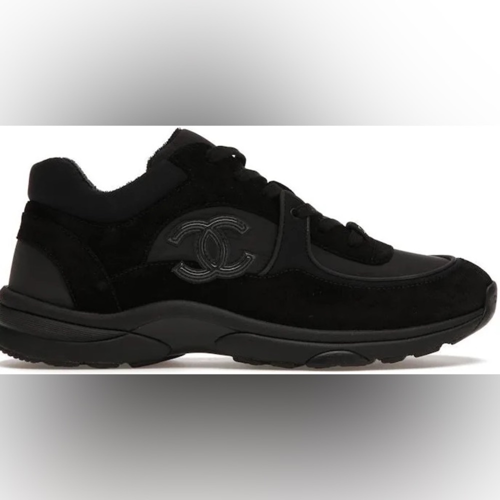 CHANEL Black Suede Sneakers